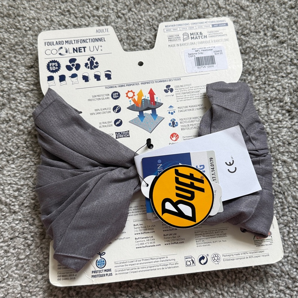 NWT! Buff | grey coolnet UV Buff - Picture 2 of 2